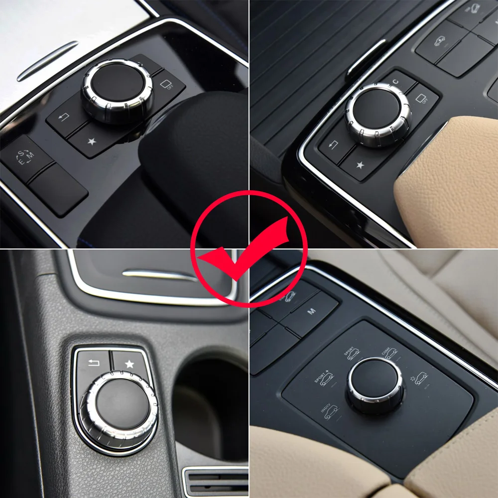 Car interior multimedia knob sticker accessories For Mercedes AMG W211 W212 W210 W203 W204 W126 W168 W169 W176 W177 W220 W221