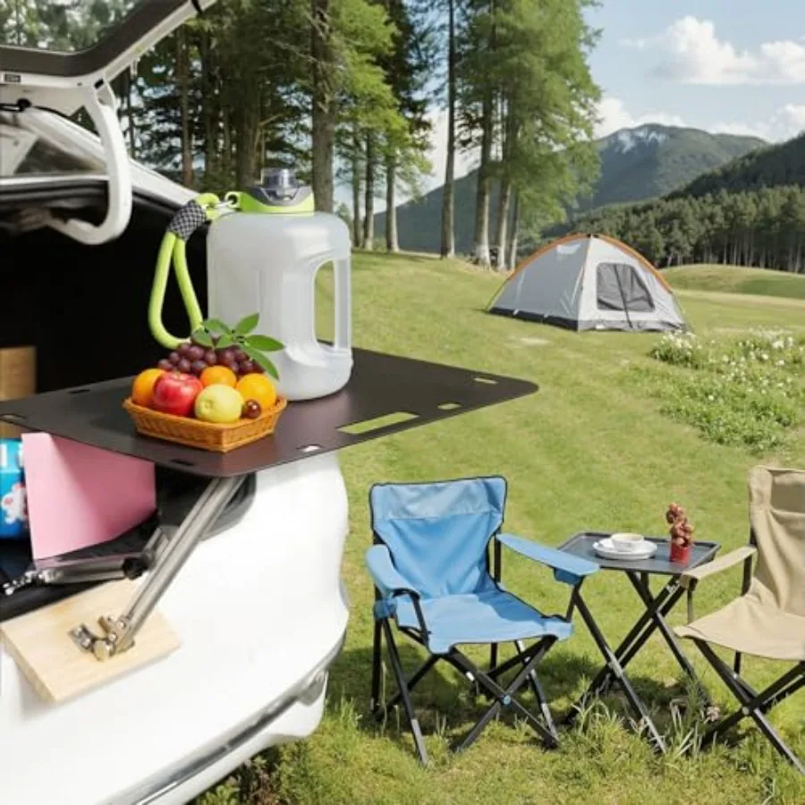 طاولة الباب الخلفي المعدنية القابلة للتعديل لسيارات الدفع الرباعي والتخييم المحمولة في الهواء الطلق DIY مجموعة كومبو مع تصميم متين قابل للطي وسهل أ #5