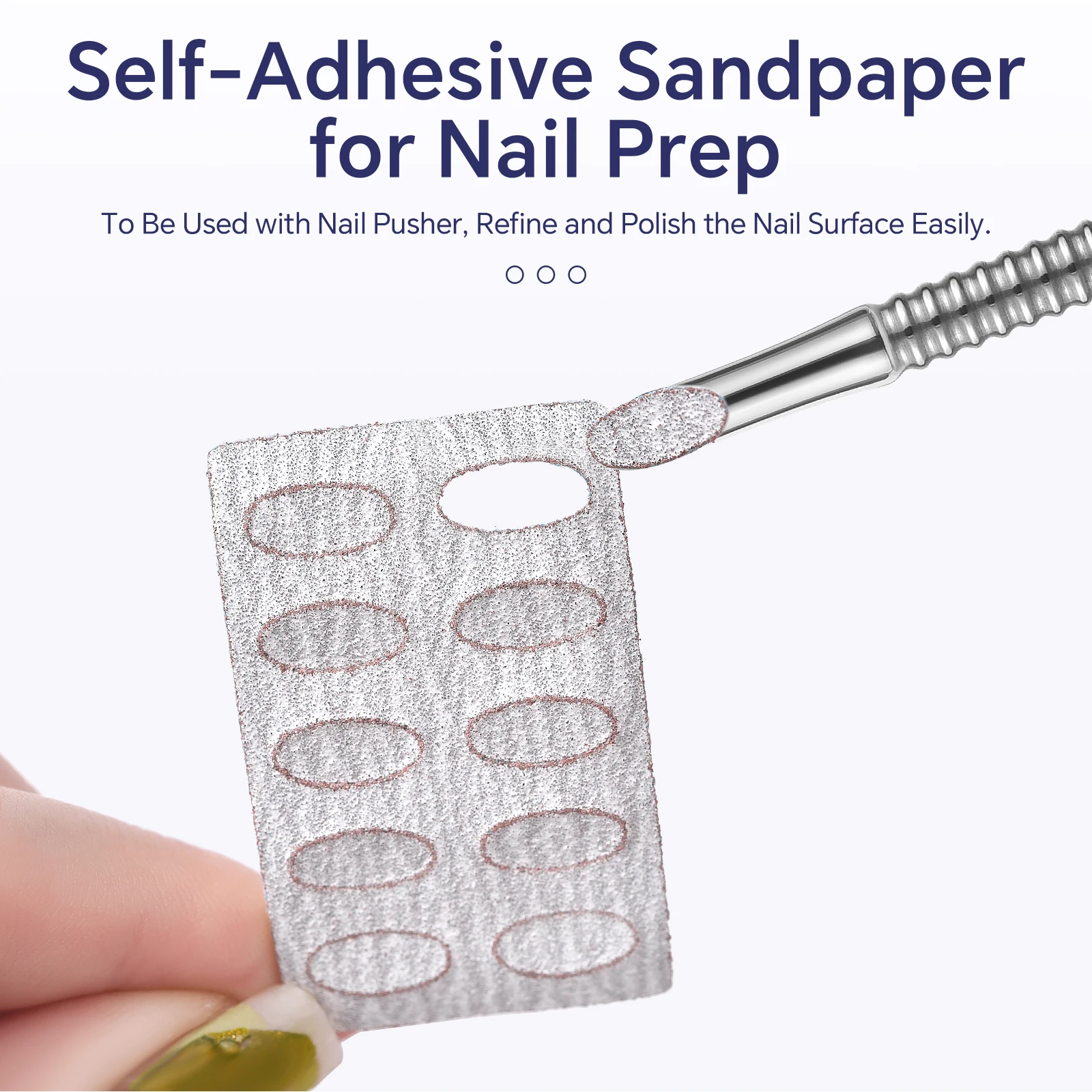 Grey Nail File 50PCS 100/240# KADS Polishing Nail Cuticle Pusher Self-Adhesive Sand Set Manicure Treatment Tools