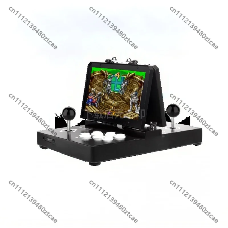 New Dual Screen Arcade Game Console, 2 Player Fighting Joystick, Foldable Portable Coin Operated Game Machine