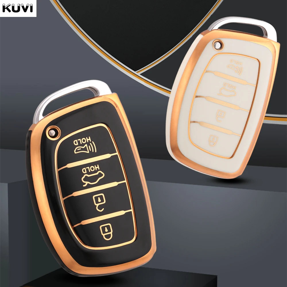 4 Buttons TPU Car Smart Key Case Cover Fob For Hyundai Ix35 Ix45 I10 I30 I40 Tucson Santa Fe Rena Sonata Elantra Creta Keyless