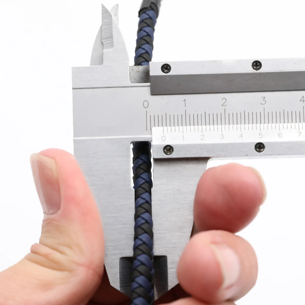2 Meter geflochtenes Kunstlederseil 8x4mm flache PU-Lederschnur zweifarbig gewebt DIY Zubehör für die Herstellung von Halsketten und Armbändern – Detail 5