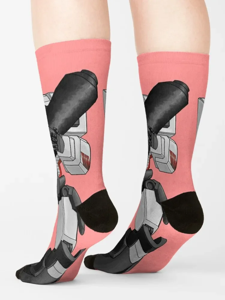 Megatron-Chaussettes avec canon de fusion pour hommes et femmes, bas de Noël, vente en gros, cadeau