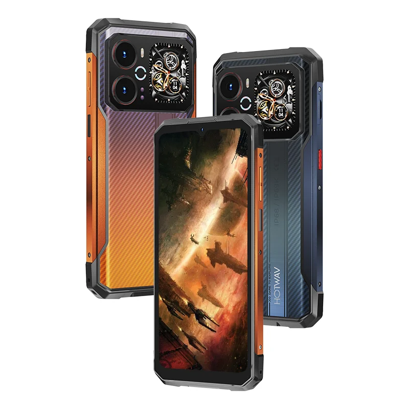 HOTWAV Cyber 18 Android 16 Octa-Core Robustes Smartphone 6,75'' 120Hz Display 8GB RAM 256GB ROM 64MP Rückkamera + 16MP Frontkamera + 20MP Nachtsicht-Mobiltelefon 6200mAh 20W Schnellladung RGB