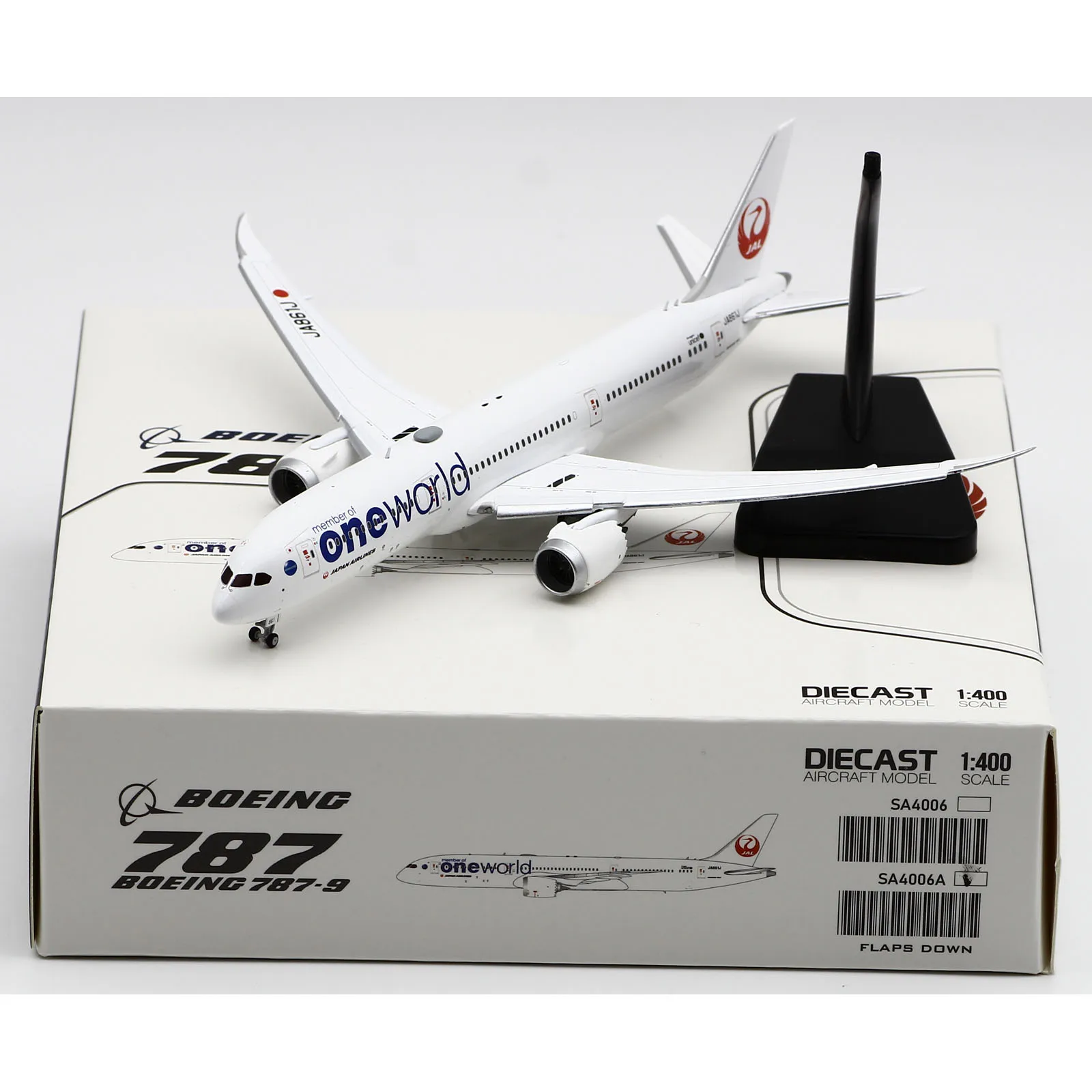 

SA4006A Alloy Collectible Plane Gift JC Wings 1:400 JAL Japan Airlines Boeing B787-9 Diecast Aircraft Jet Model JA861J Flap Down