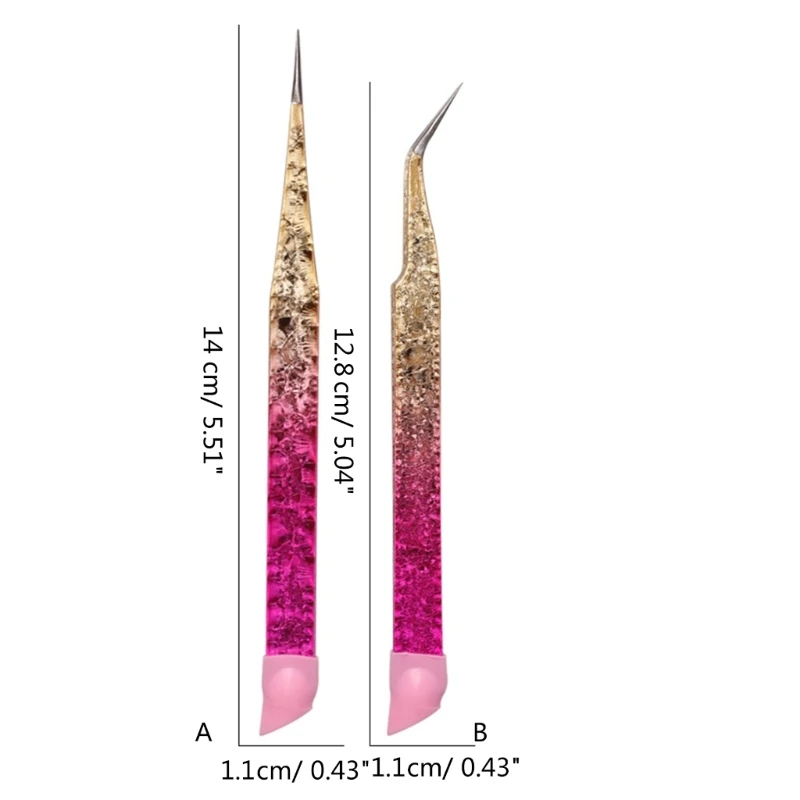 Pinça ponta dupla Pinça para arte unhas Pinça para cílios pontiagudos Pinça inoxidável Dropship