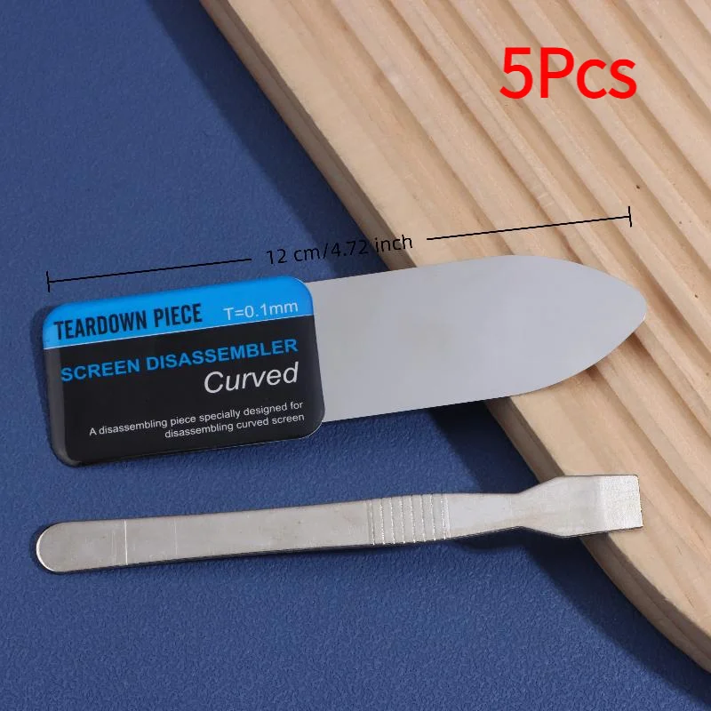 5Pcs 5 In 1 Professional Stainless Steel Curved Screen Pry Tools For Phone Tablet Laptop Repair Metal Spudger Disassembly Kit.