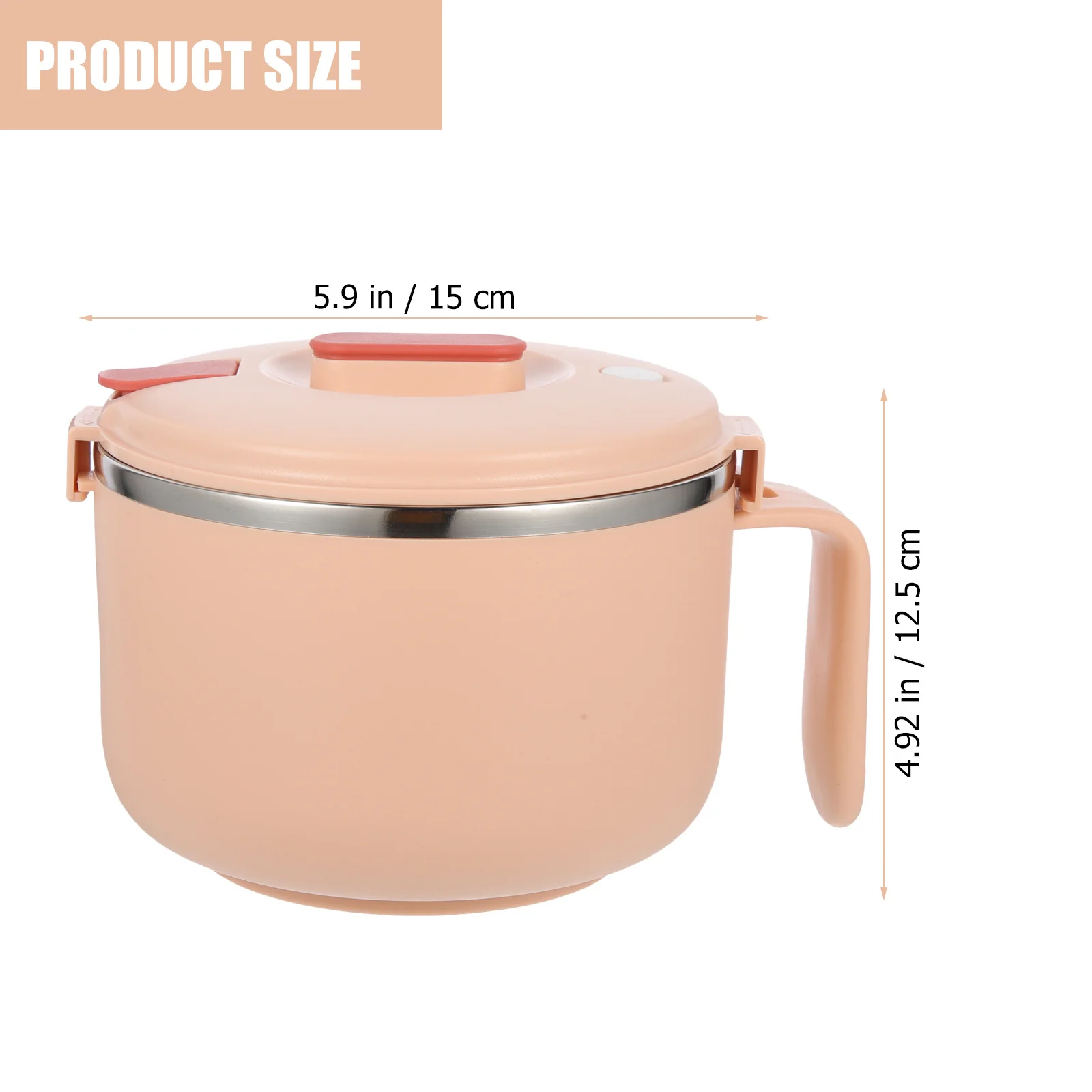 

Stainless Steel Insulated Noodle Bowl with Lid Handle Portable Ramen Cooker Microwave Safe Bento Box Food Storage Container