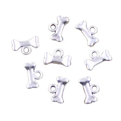 30pcs Charms Dog Bone 7x10mm Antique Silver Color Pendants Making DIY Handmade Tibetan Finding Jewelry