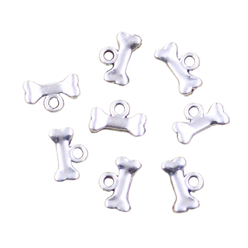 30 sztuk Charms kość psa 7x10mm antyczne srebro kolorowe wisiorki dokonywanie DIY Handmade tybetański znalezienie biżuterii
