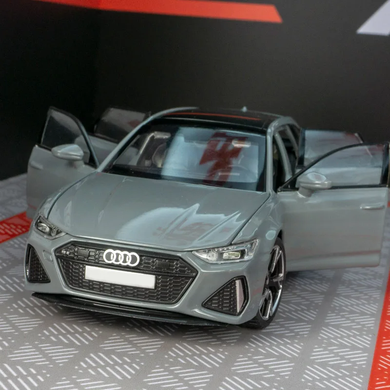 Simulación 1:32, adorno de modelo de coche de aleación Audi RS6, puertas y capó de motor, el maletero se puede abrir como regalo