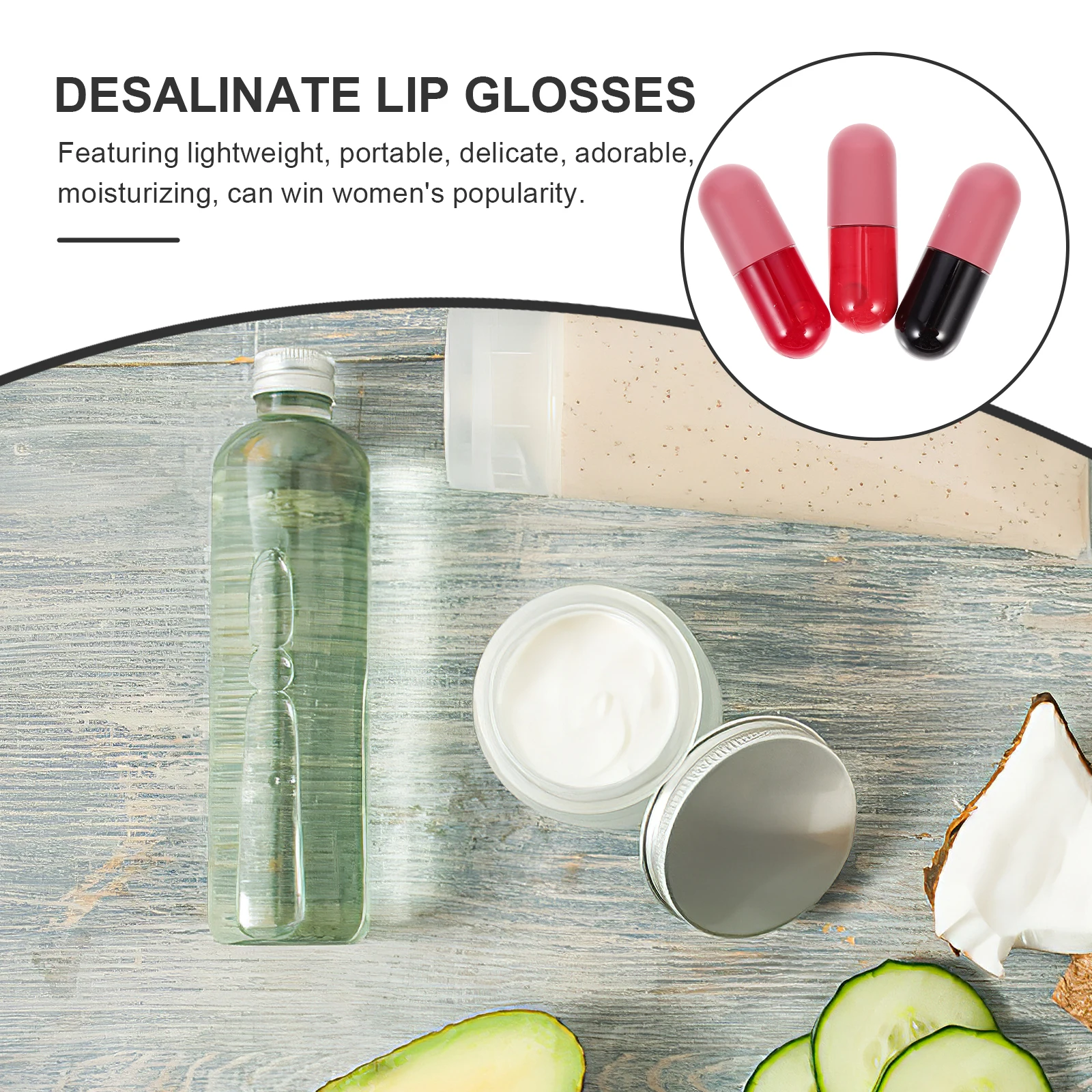 3Pcs Lip Oil Moisturizing Nourishing Formula Lightweight Portable Design for Dry Chapped Lips Daily Care Desalinate Lip Glosses