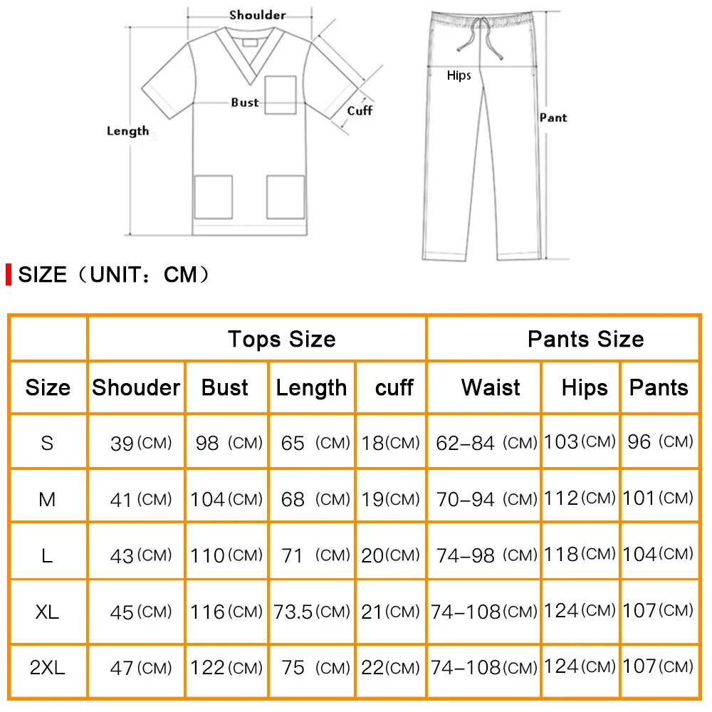 Enfermeira Scrubs Uniforme, Odontologia Tops, Doutor Macacão, Jaleco, Spa Uniforme, Acessórios Uniformes Cirúrgicos, Farmácia, Pet, Hospital, Novo