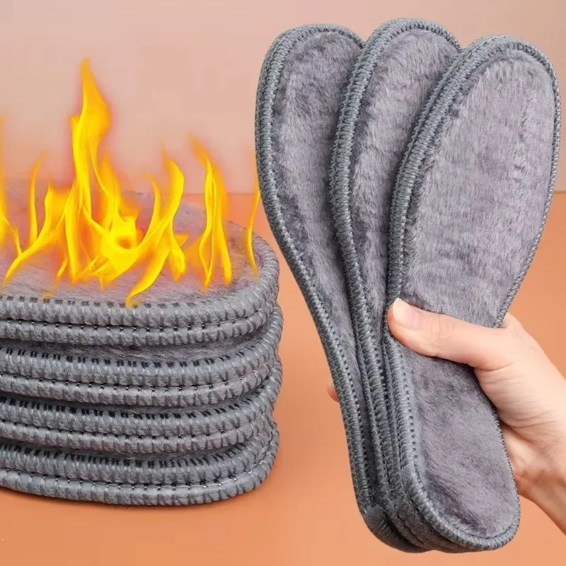 Warme Plüsch Einlegesohlen Weiche Nachahmung Kaninchen Fell Plüsch Warme Selbst-erhitzung Schuh Pads Winter Frauen Männer Verdicken Thermische