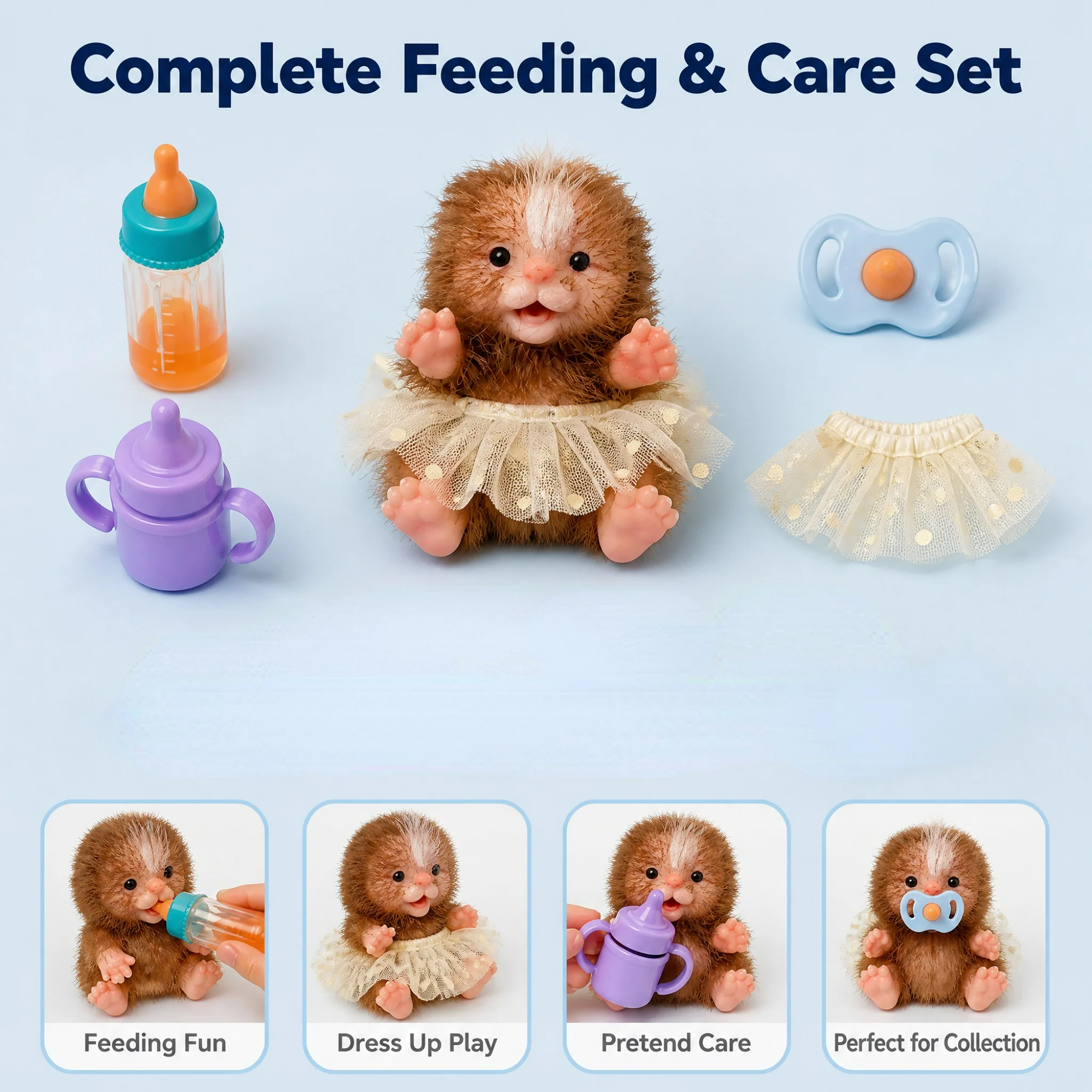 10CM Silicone Piglet Soft Cute Mini Realistic Animals with Accessories Lifelike Reborn Newborn Pig Doll Decompression Toy GiftM