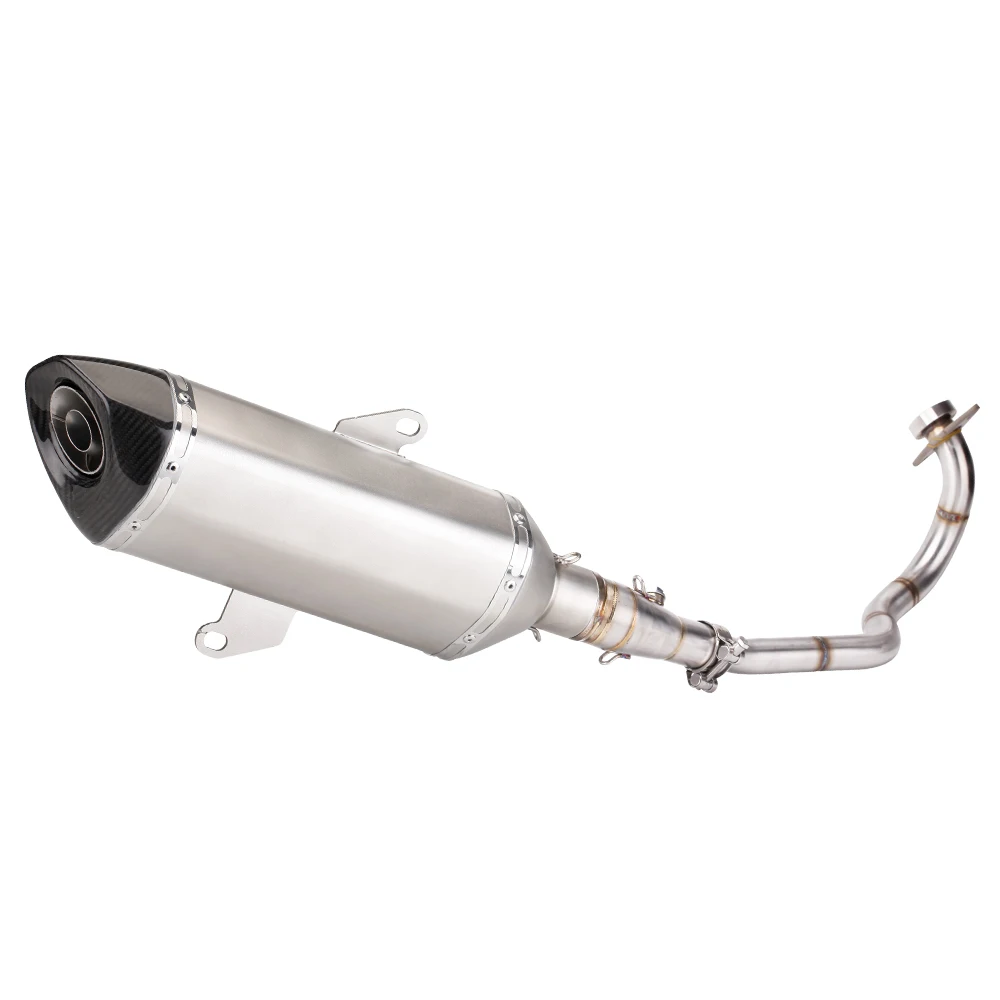 

For Honda FORZA300 FORZA 300 2018-2020 Motorcycle Exhaust Escape Front Link Pipe with Carbon Fiber 51mm Muffler Tube