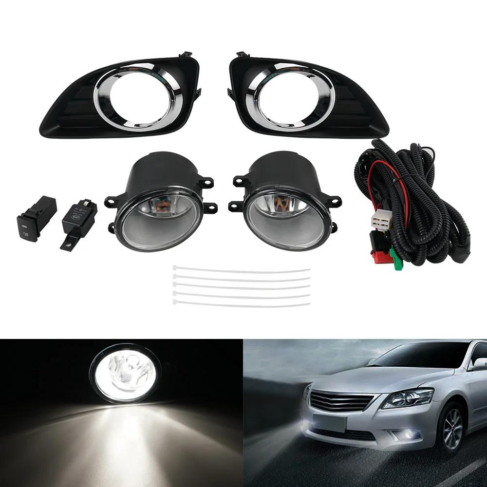 

Pair Driving Bumper Fog Lights Assembly Lights+Switch Kit 55W 12V H11 For Toyota Camry 2010-2011