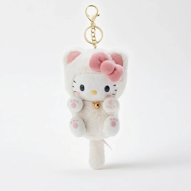 Porte-clés pendentif chat chat à longue queue, sac à dos de poupée, ornement suspendu en peluche, accessoire mignon, cadeau