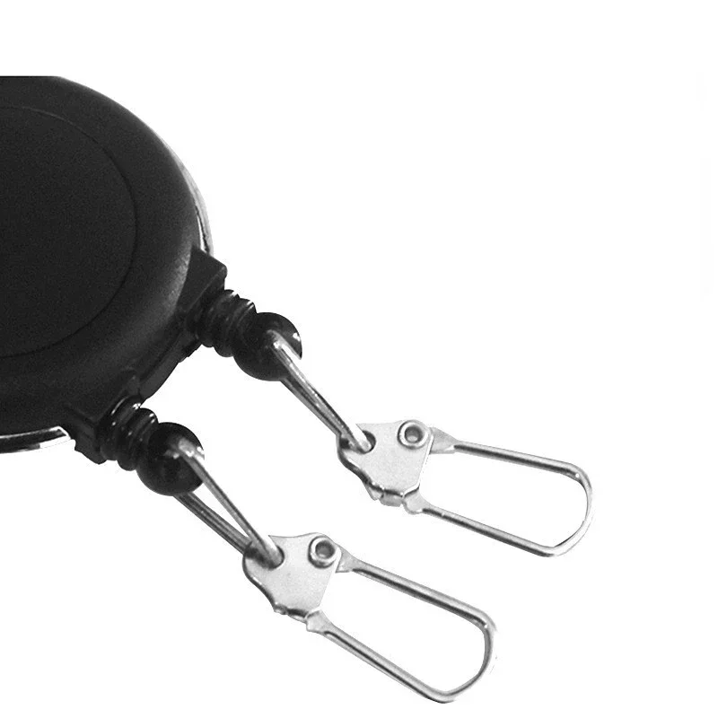 Double-hook Badge Reel Retractable Keychain Fishing Clips Badge Reels Multi-purpose Badge Holder Pass Work Card Holder Reels