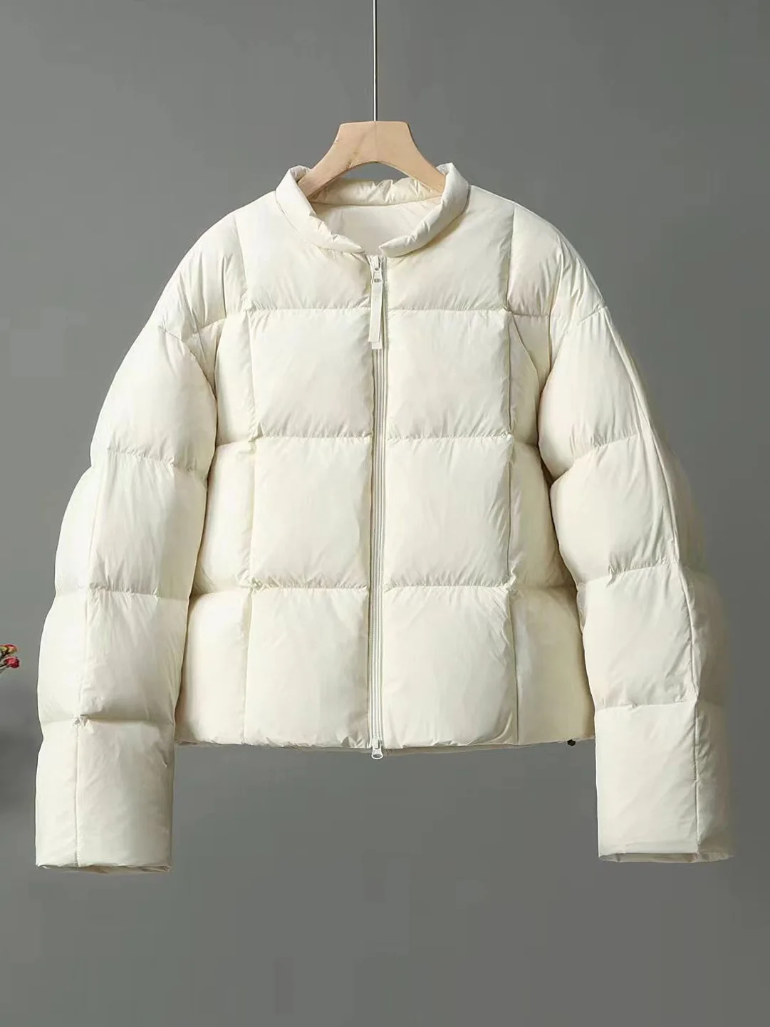 

Fashionable round Neck Short Cotton Jacket Women's Winter New Style Pure Color Versatile Warm Casual Thick Outerwear