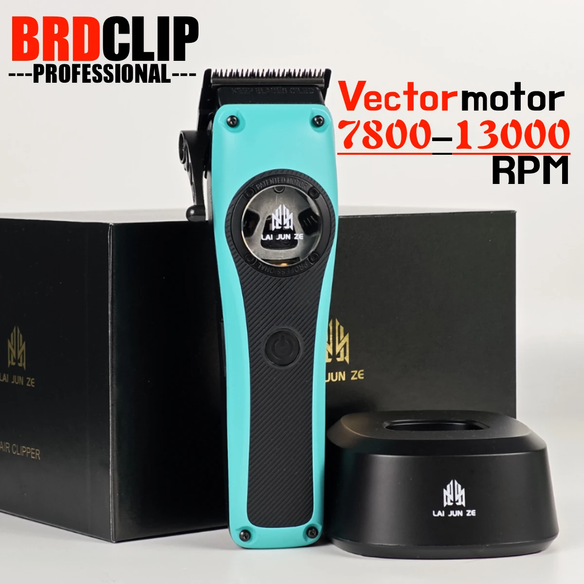 BRDCLIP ماكينة قص الشعر الكهربائية الاحترافية BRD 951 محرك ناقلات 12000 دورة في الدقيقة مع قاعدة ماكينة تشذيب الشعر للرجال