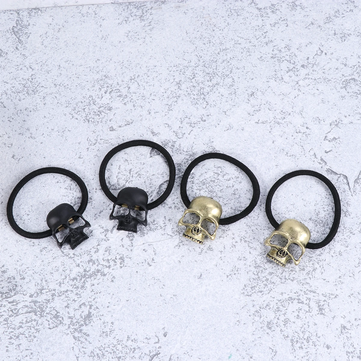 

4pcs Ties Metal Hair Elastic Novelty Accessories Punk Vintage Skull Design For Parties Carnivals Daily Use Hair Tools