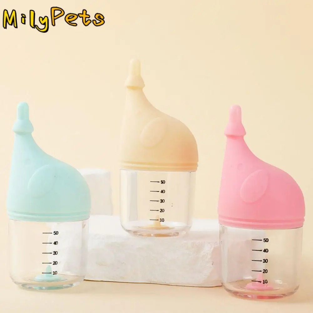 High Temperature Resistant Pet Nursing Bottle Detachable Lid Design Silicone Nipple Dogs Nurser Bottle Feeding Kit Anti-choking