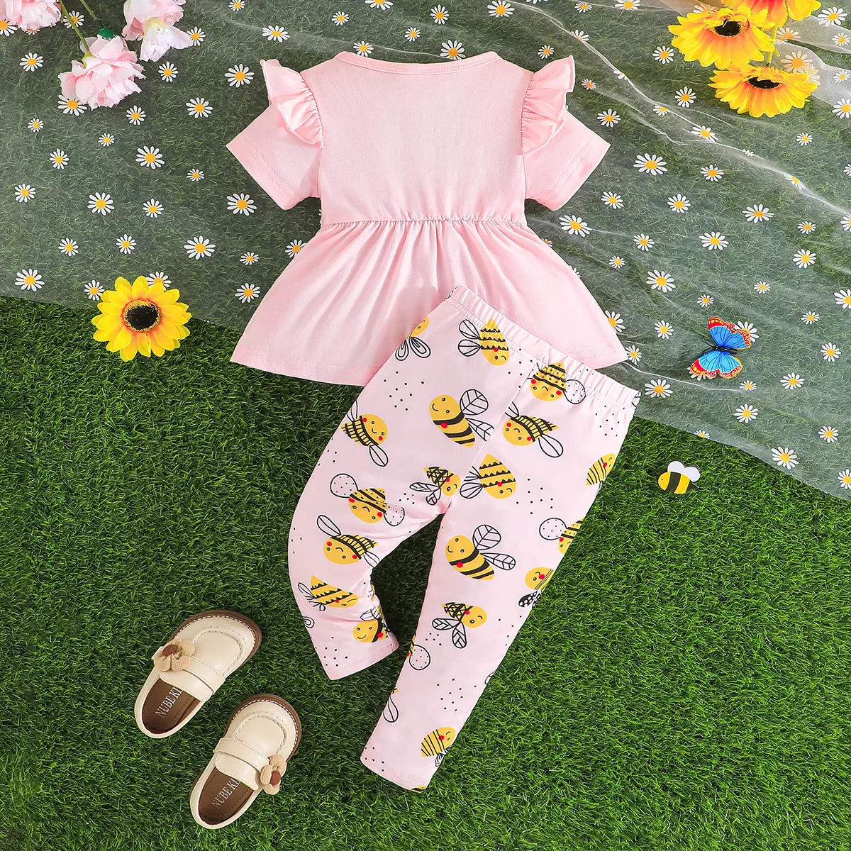 Bees Blouse and Pants Summer Outfit baby clothes set newborn