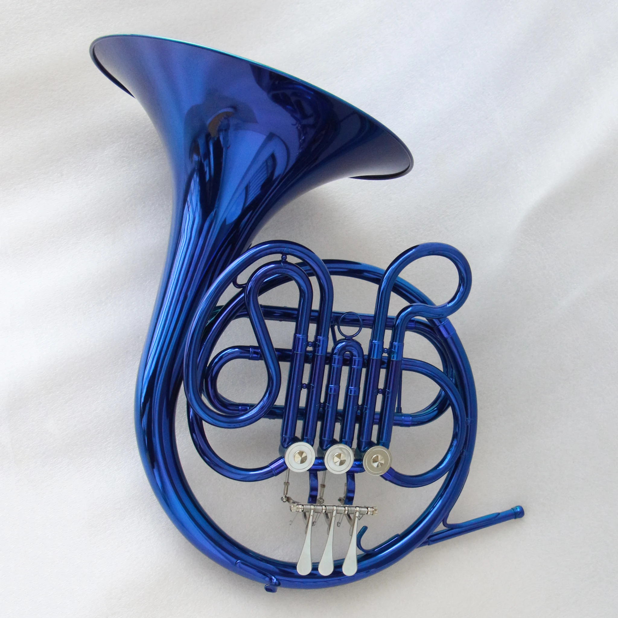 

Wholesale french horn instrument special popular blue french horn for sale F tone 3keys single blue color french horn