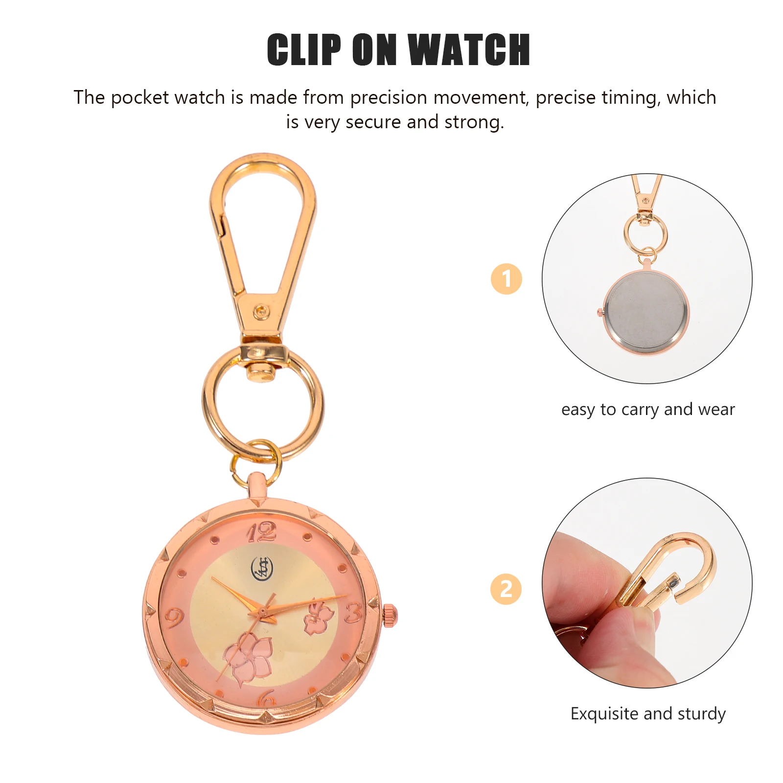 

Pocket Keychain Retro Alloy Chest Lightweight Key Ring Nurse Nurse Pocket Watch Keychain Watch Durable Medical Gift