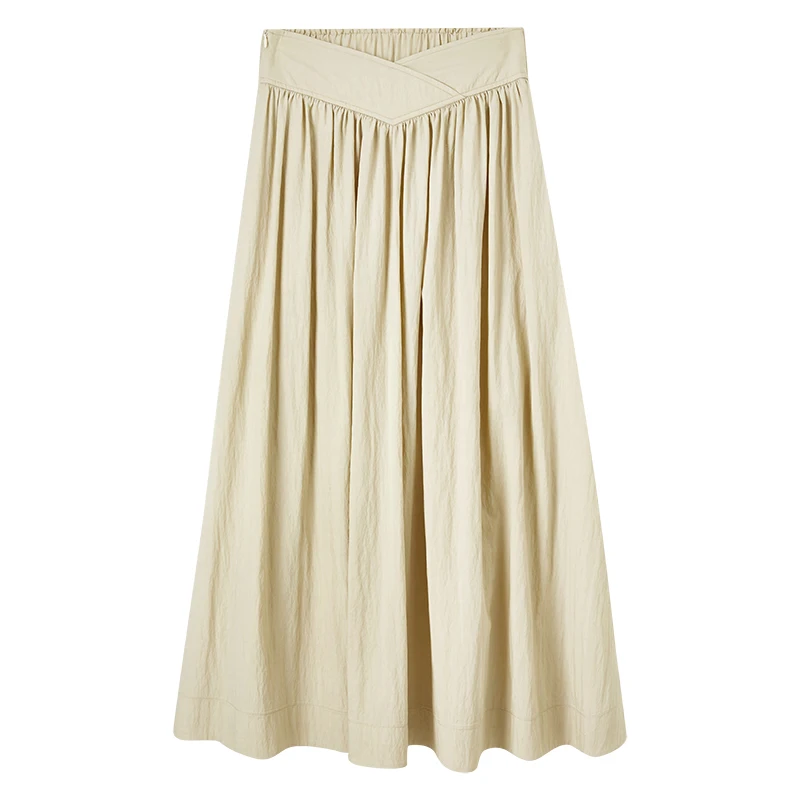 SENTUBILA A-line Long Skirt Woman 2025 Spring Fall Fashion Ladies High Waist Casual Loose Long Skirts Women Clothing 141Q53588