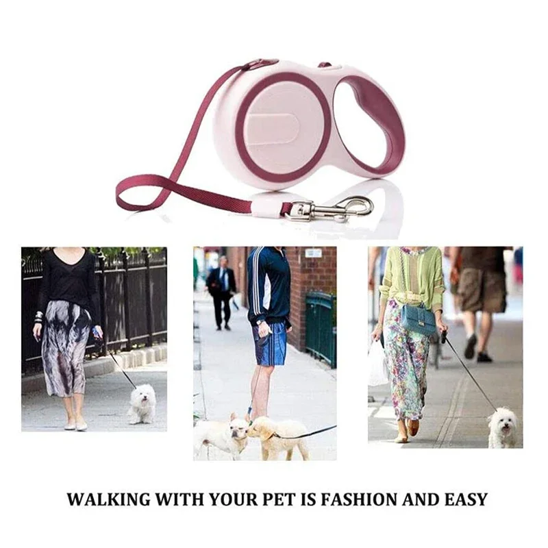 3/5M Pet Leash For Small Medium Dogs Durable Nylon Retractable Dog Walking Leash Leads Automatic Extending Puppy Dog Leash Rope