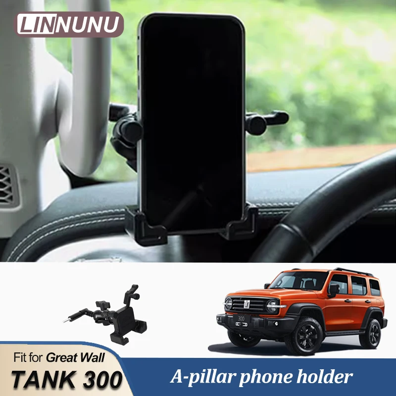 LINNUNU A-pillar phone holder Car Phone Holder For Great Wall GWM WEY TANK 300 2023 Car Styling Bracket GPS Stand Accessories