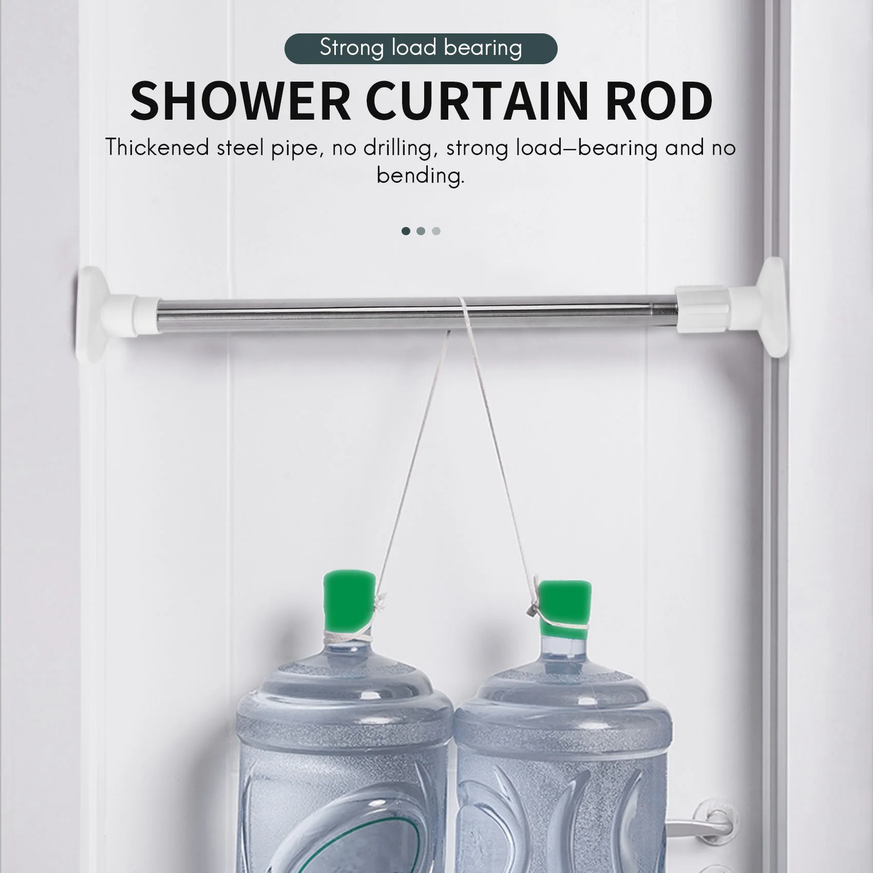 AS60-Stainless Steel Telescopic Adjustable Rod Clothes Dryer Stainless Steel Tension Rod Bathroom Rail Can Be Used