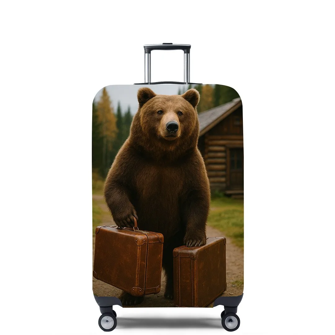 

Эластичный чехол для багажа Travel Bear: защита от пыли для ручной клади и чемоданов Pullman, модный дизайн с животным принтом