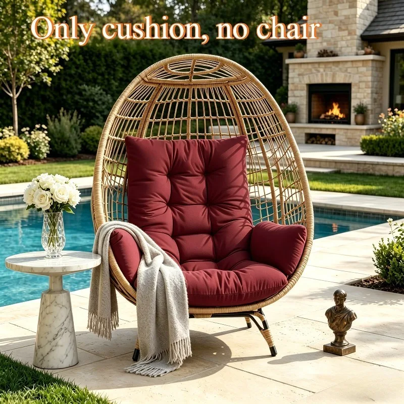 Cushion Solely Chair Not Included Hanging Basket Chair Cushion Pillow Egg Rocking Chair Pad for Indoor Balcony Living Room Decor
