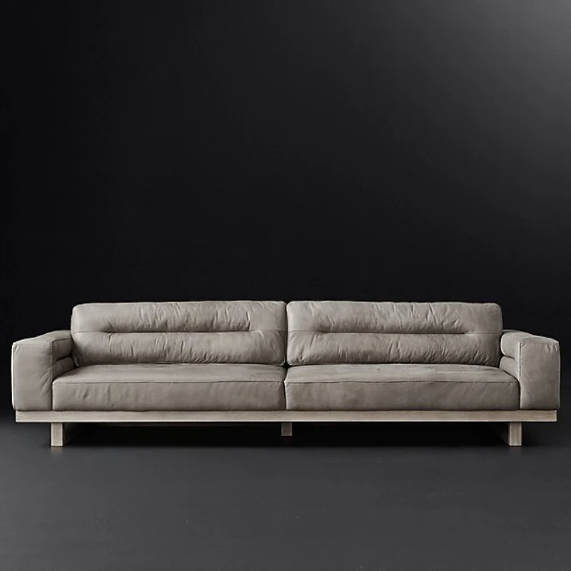 LTT minimalist modern solid wood single sofa American country retro home triple sofa