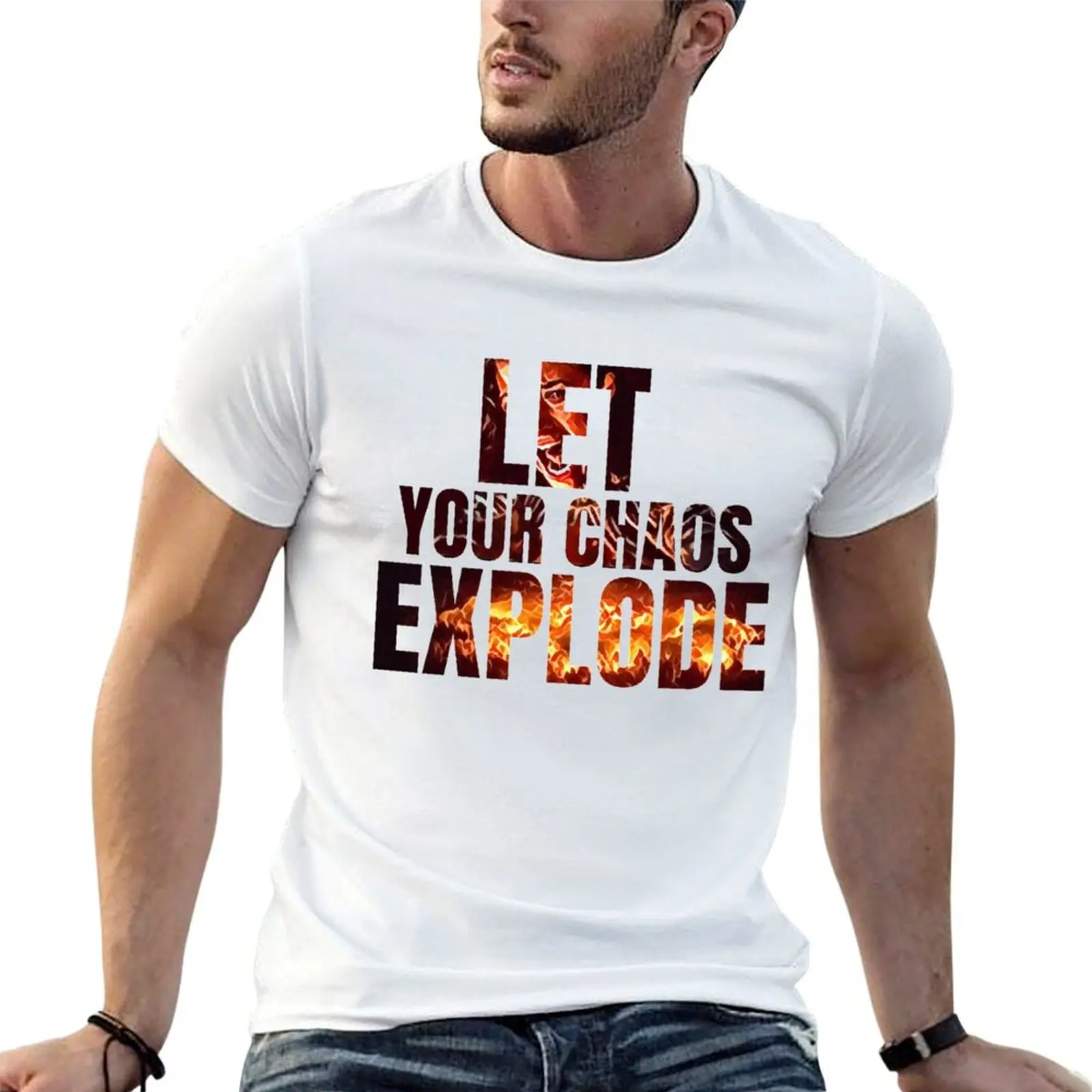 Let Your Chaos Explode - Yen - Typography T-Shirt Vintage Style Printed Top
