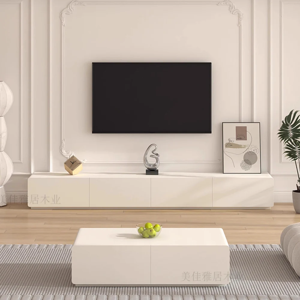 

Nordic Creamy White Tv Stand Cabinet Vertical Monitor Tv Stand Rack Console Table Meuble Television Salon Furniture Living Room