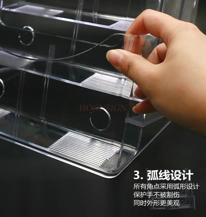 

1pcs Acrylic file storage box, ladder folder, file frame storage rack, this book's data organization and display rack