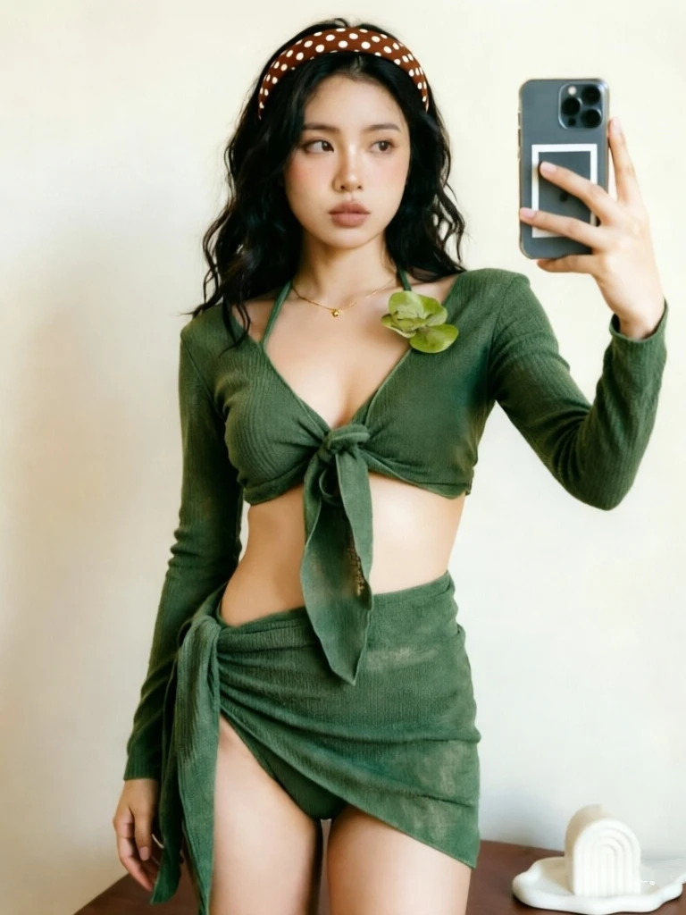 

Потрясающий зеленый комплект бикини 2026: Новинка, четыре предмета, женский купальник с длинными рукавами, праздничный стиль, элегантный фитнес-купальник