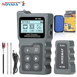 Noyafa NF-488 Tester kabli sieciowych Poe Checker Tester kabli Ethernet Tester ciągłości Przełącznik zasilania DC Test w pętli z tyłu