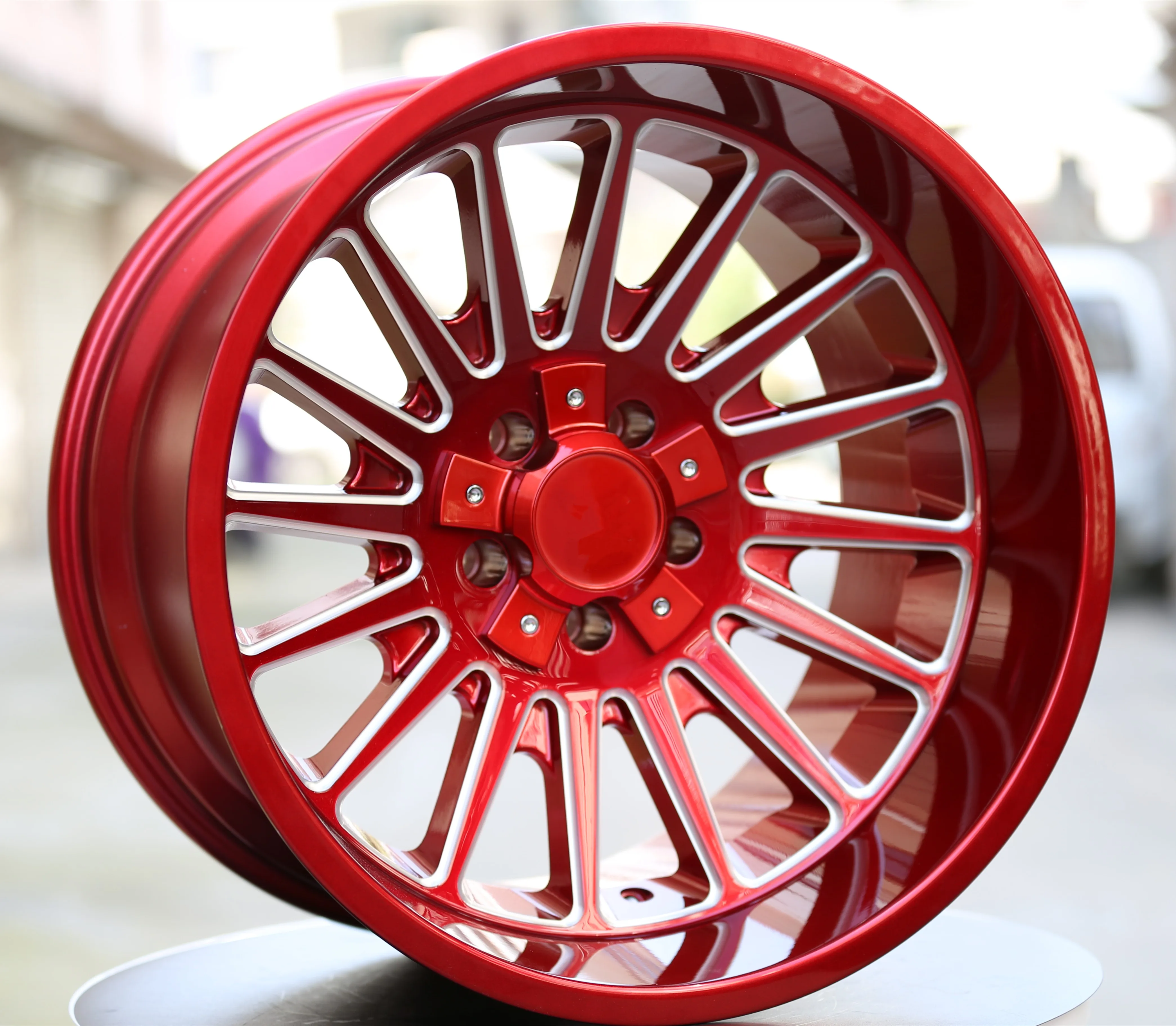 Big Size 26x14 Inch 8 Holes Red Milling Offroad Car Alloy Wheel Rim 8x165.1
