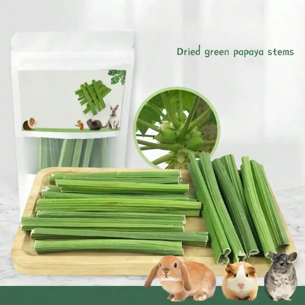 Pet Drying Papaya Stem Rabbit Chew Snack Sweet Bamboo No Preservatives Pure Natural For Fun Cleaning Teeth And Freshening Breath