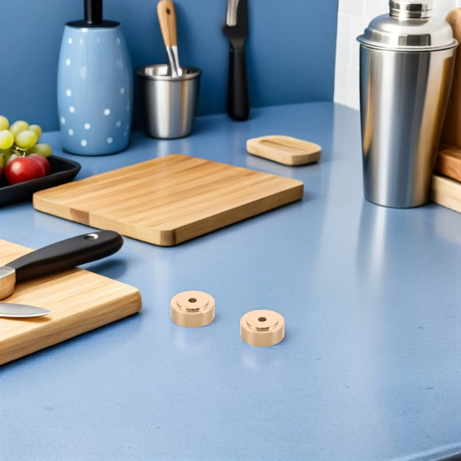 4Pcs Brass Cutting Board Feet Non Slip Metal Support Legs 0.79x0.31 Inch Screw on Wooden Bamboo Cutting Board Riser Pads