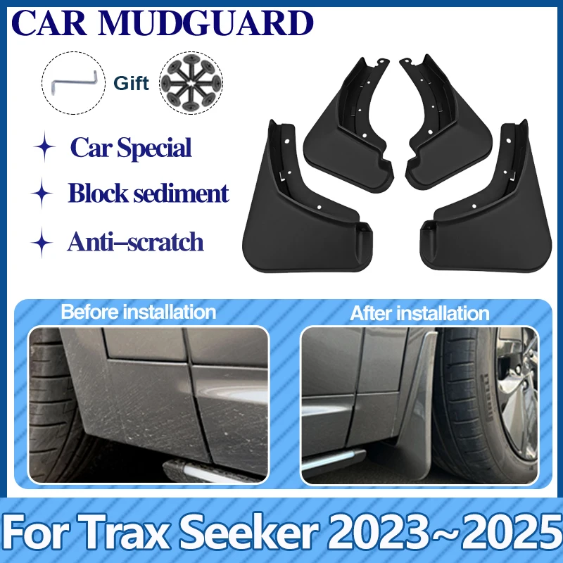 

Car Accessories For Chevrolet Trax Seeker MK2 2023~2025 Auto Mud Guards Flaps Splash Front Rear Wheel Fender MudGuards Mudflaps