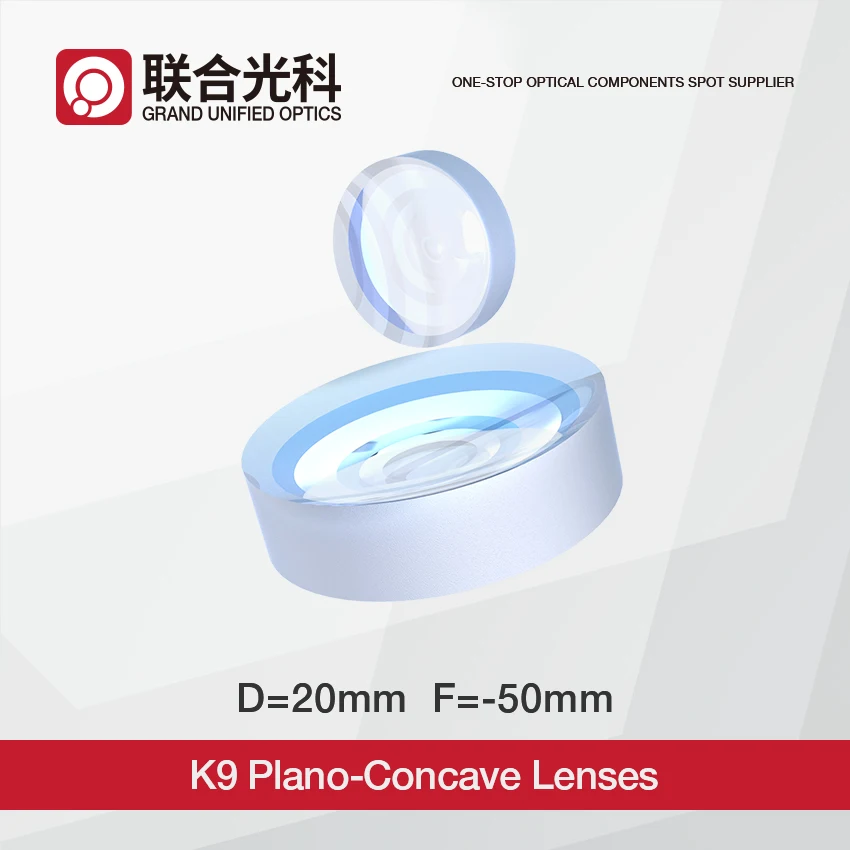 

Factory Supply Diameter 20mm Focus -50mm BK7 AR Coated Plano Concave Lenses