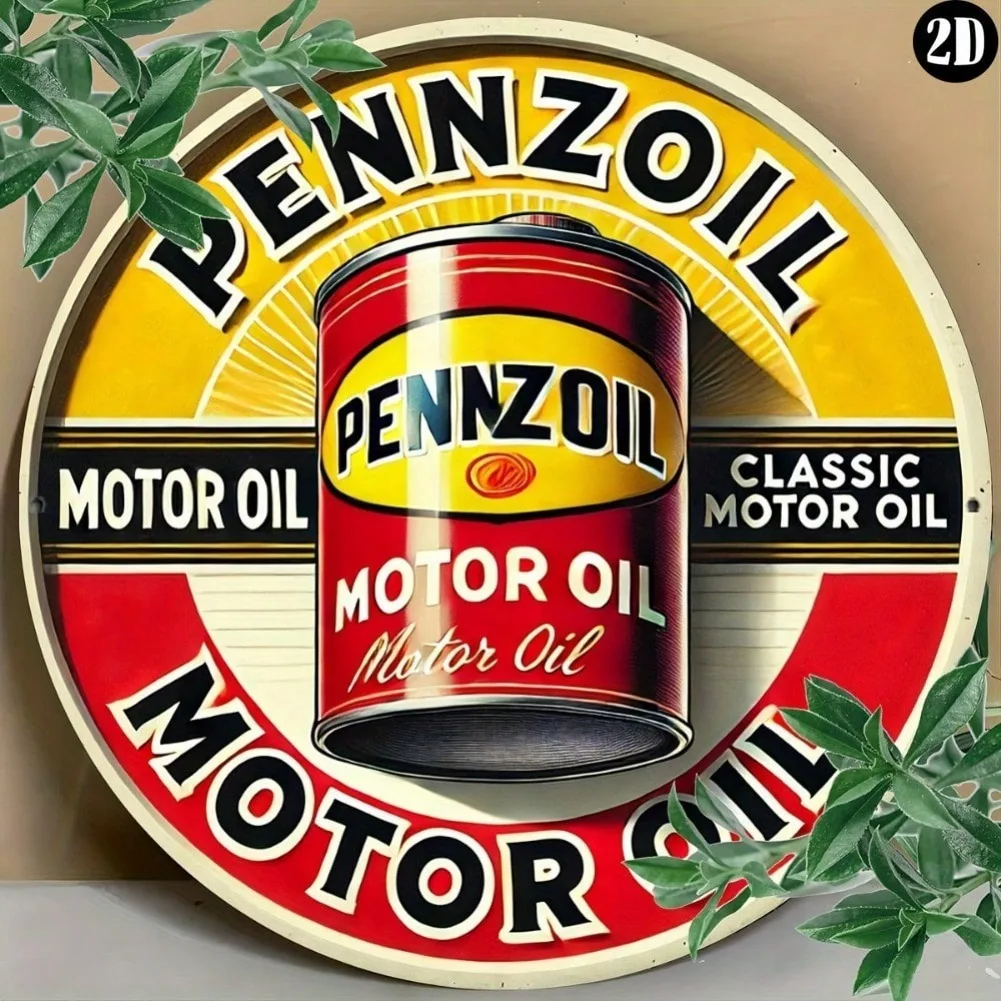 Rustikale Metallwandkunst, Wimpzoil Classic Motor Oil Vintage Metallschild – Retro-Wandkunst, anpassbar für Zuhause