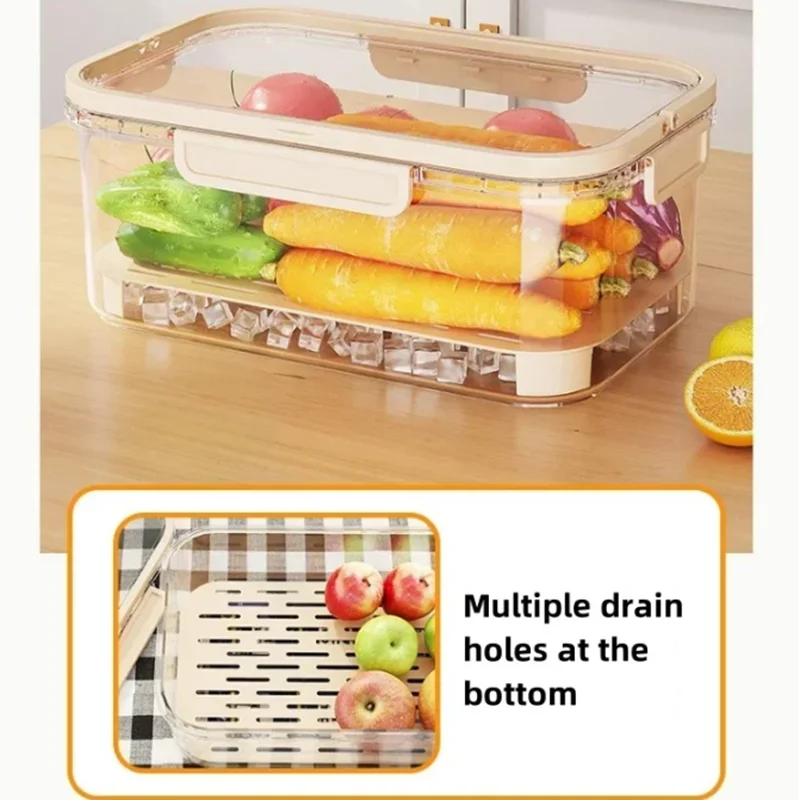 Fresh-Keeping Box Portable Picnic Containers With Lids and Handle Divided Serving Trays Plastic Air Tight Fridge Food Storage