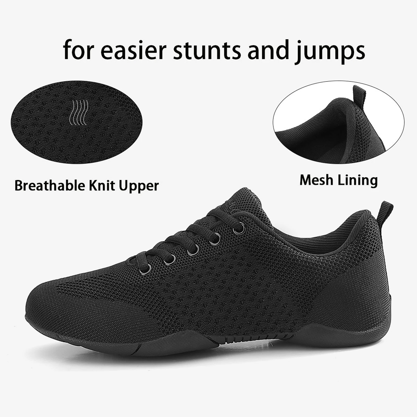 852 Atmungsaktive Mesh-Aerobic-Schuhe für Damen, leichte Cheerleading-Sneaker, rutschfeste Sohle, Tanz-Trainingsschuhe für Jugendliche und Mädchen – Detail 6